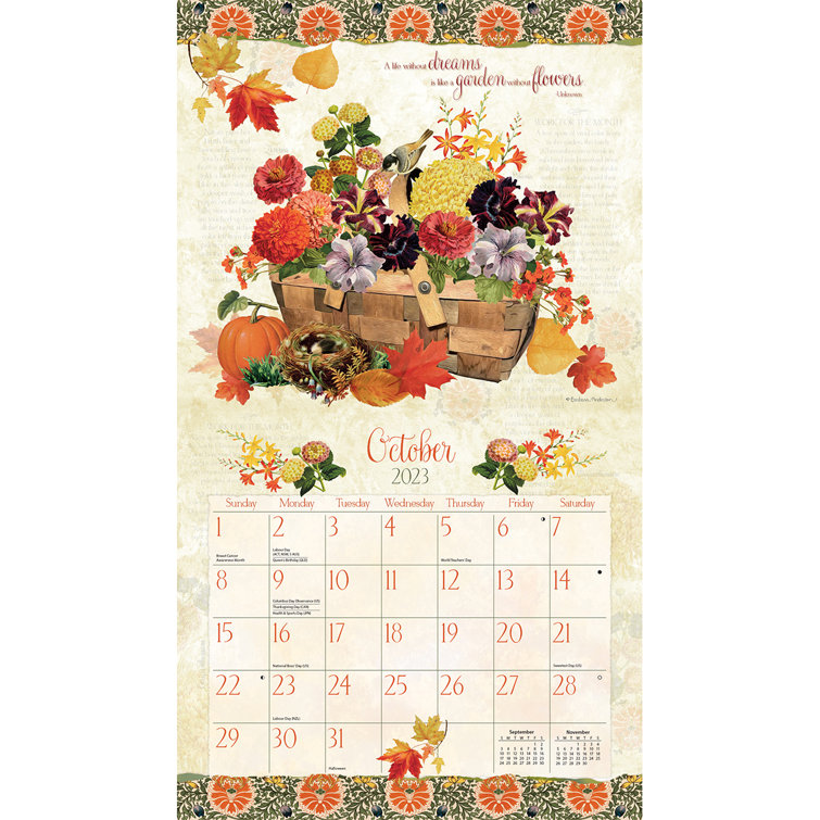 Lang Calendar 2023 Lang Garden Botanicals 2023 Lang Wall Calendar Wayfair